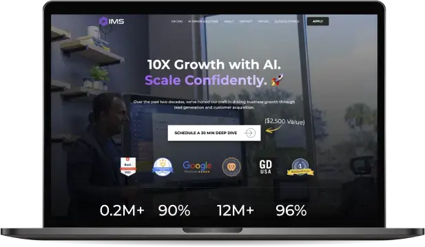 Professional business website on a laptop